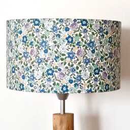 Liberty Print Pendant Lampshade - Small Blue Flowers Decorative Gift Idea For Birthdays & Christmas Romantic Decoration - thumbnail 2