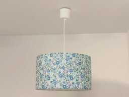 Liberty Print Pendant Lampshade - Small Blue Flowers Decorative Gift Idea For Birthdays & Christmas Romantic Decoration - thumbnail 1
