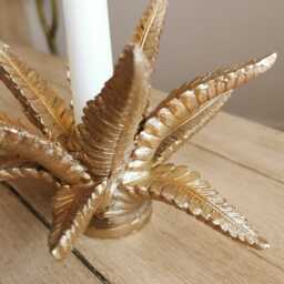 Gold Fern Leaf Candle Holder, Stick Decor, Ornaments, Living Room Decor - thumbnail 2