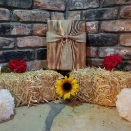 Burlap Cross Wood Sign, Rustic Burlap Decor, Wall Art, Farmhouse Rural Home Christmas Clearance Art - thumbnail 2
