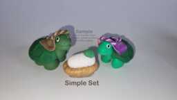 Turtle Nativity Set Handmade Polymer Clay Manger Scene - Collectible Cr??che Christian Holiday Decor - thumbnail 1
