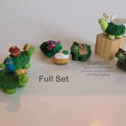Turtle Nativity Set Handmade Polymer Clay Manger Scene - Collectible Cr??che Christian Holiday Decor - thumbnail 3