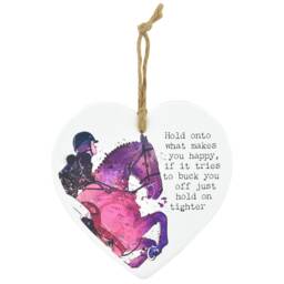 Horse Ceramic Heart Plaque Equestrian Watercolour Effect Illustration Rding Gifts Jockey Presents Funny Humour - Sold Separately - thumbnail 2