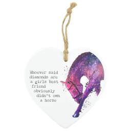 Horse Ceramic Heart Plaque Equestrian Watercolour Effect Illustration Rding Gifts Jockey Presents Funny Humour - Sold Separately - thumbnail 3