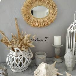 Raphia Oval Ethnic Mirror - thumbnail 2