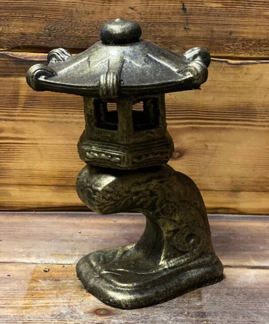 stone Garden Detailed Gold Small Japanese Pagoda Hand Cast Ornament Gift - image 1