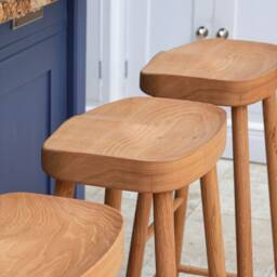 Classic Oak Stool/ Handmade To Any Height/ Solid Kitchen Island Bar Stool/2 Seat Sizes Available UK - thumbnail 3