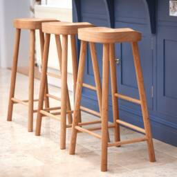 Classic Oak Stool/ Handmade To Any Height/ Solid Kitchen Island Bar Stool/2 Seat Sizes Available UK - thumbnail 2