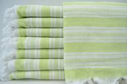 "Turkish Towel, Light Green Towel, Peshtemal Towel, Towels, Peshtemal Towel, Striped Towel, Bath Towel, 32""x65"
