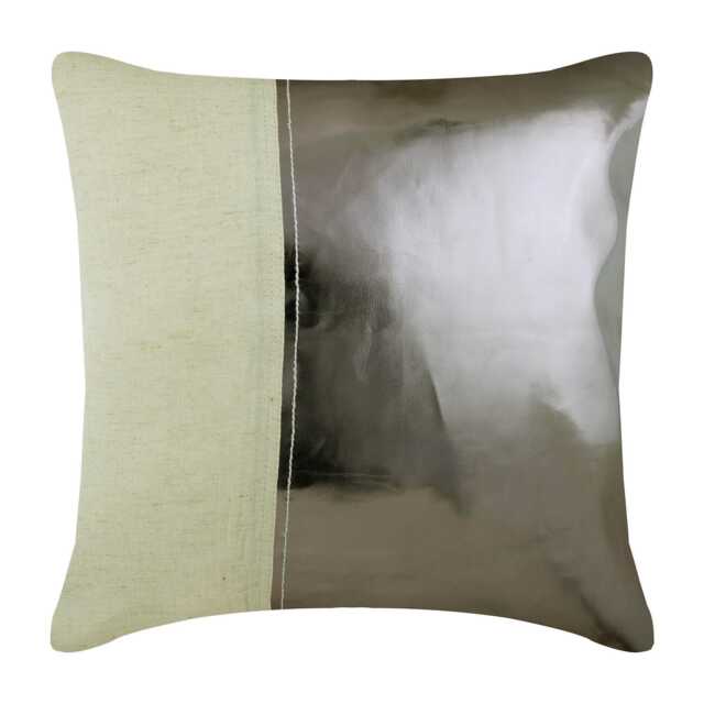 "Faux Leather Charcoal Gray Throw Pillow Custom 16""x16" - image 1