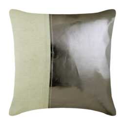 "Faux Leather Charcoal Gray Throw Pillow Custom 16""x16" - thumbnail 1