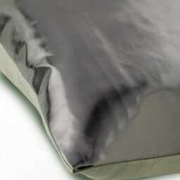 "Faux Leather Charcoal Gray Throw Pillow Custom 16""x16" - thumbnail 2