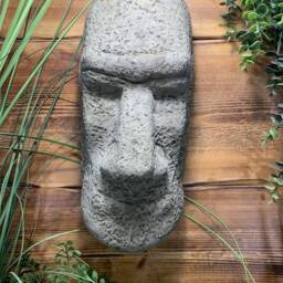 stone Garden Large Easter Island Head Moai Tiki Wall Hanger Plaque Ornament - thumbnail 2
