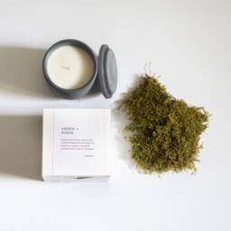 Amber & Suede Candle, Concrete Fall Autumn Man Candle For Him, Coconut Wax - thumbnail 3
