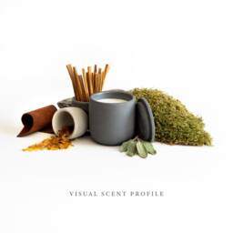 Amber & Suede Candle, Concrete Fall Autumn Man Candle For Him, Coconut Wax - thumbnail 2