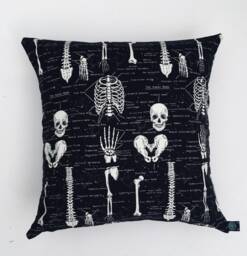 Glow in The Dark Skeleton Anatomy Cushion Cover Fits 18