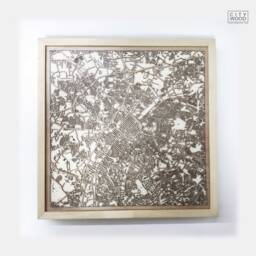 Charlotte Wooden Map - Laser Cut City Streets, Framed Wall Art - thumbnail 1