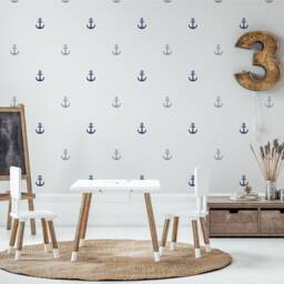 Anchors - Vinyl Wall Decals Peel & Stick Wallpaper Alternative Nautical Ocean Sea Boat Ship Boys Girls Baby Nursery Kids Room D??cor - thumbnail 2