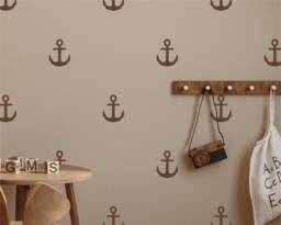 Anchors - Vinyl Wall Decals Peel & Stick Wallpaper Alternative Nautical Ocean Sea Boat Ship Boys Girls Baby Nursery Kids Room D??cor - thumbnail 1