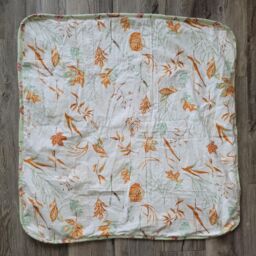 Floral Baby Blanket Sage Green Minky Plush Fleece, Handmade - thumbnail 3