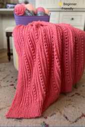 Cuddly Soft Baby Blanket Knitting Pattern - Beginner Level Knit PDF - Worsted Weight - thumbnail 1