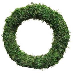 5 X 10 Inch Padded Moss Effect Wreath Ring Christmas Decoration With Integral Wire - thumbnail 1