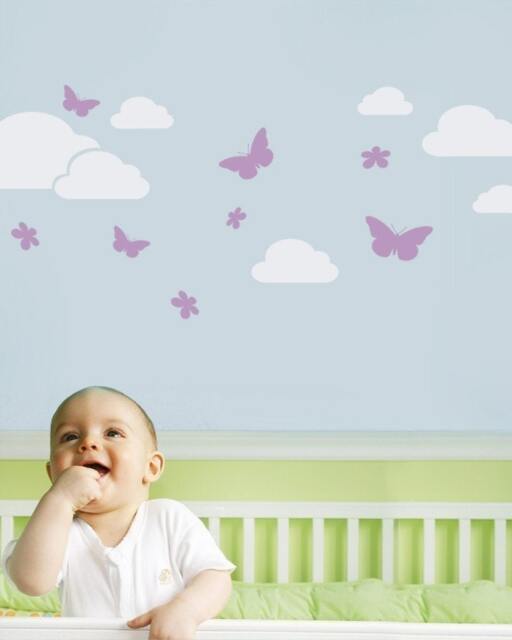 Butterflies in The Sky Decal - Children's Vinyl Wall Sticker - image 1