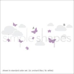 Butterflies in The Sky Decal - Children's Vinyl Wall Sticker - thumbnail 2