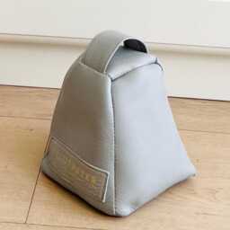 Hand Made Luxury Door Stop in Light Greay Coloured Leather, Out Of Filled With Sand. Cute & Practical. Great Gift - thumbnail 2