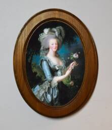 Light Oak Oval Wooden Framed Marie Antoinette Portrait French Baroque Rococo 6 X 4 Art Print Picture