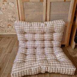 Handmade Gingham Floor Cushion, Cotton Baby Play Mat, 120x80cm - thumbnail 2