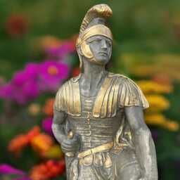 Concrete Warrior Sculpture Stone Medieval Soldier Statue Cement Sword Knight Decoration Front Door Decor Handmade Soldier Lover Gift - thumbnail 2