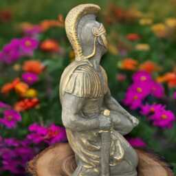 Concrete Warrior Sculpture Stone Medieval Soldier Statue Cement Sword Knight Decoration Front Door Decor Handmade Soldier Lover Gift - thumbnail 3