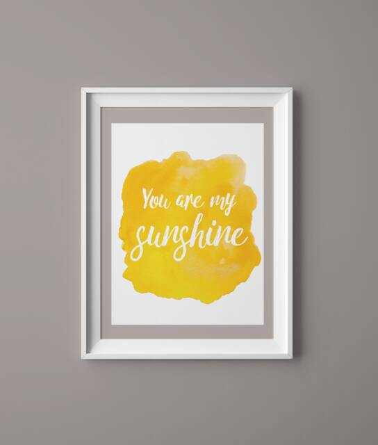 You Are My Sunshine Art Print, Digital Download, Nursery Decor, Wall Art, Printable, Decor - image 1