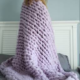 Chunky Knit Blanket, Christmas Arm Knit Wool Blanket, Throw, Throw Gift For Her, Boho Throw - thumbnail 3