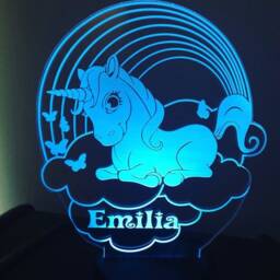 Unicorn 3D Custom Made Smart App Control Night Light Bluetooth, Music, 7&16M Colour Mobile App , Gift Led Lamp - thumbnail 1