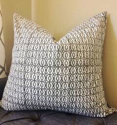 20x20 Pillow Covers, Grey Cover, Cushion Decorative Throw Pillows, Gray Covers 20x20, Block Print - thumbnail 1