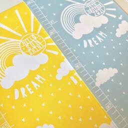 Personalised Dream Big Cloud Blue Canvas Height Chart, Kid's Growth Chart, Cloud Wall Hanging, Yellow, Pink Or Grey, in Feet, Inches & cms - thumbnail 3