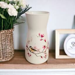 Bird & Flowers Vase, Vintage Style Gifts, Flower Pretty Vase - thumbnail 1