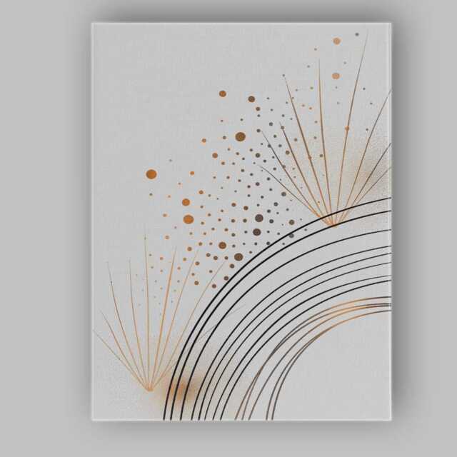 Minimalist Abstract Arc Line Burst Geometric Canvas Wall Art Print Decor Picture Ready To Hang - image 1