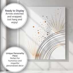Minimalist Abstract Arc Line Burst Geometric Canvas Wall Art Print Decor Picture Ready To Hang - thumbnail 3