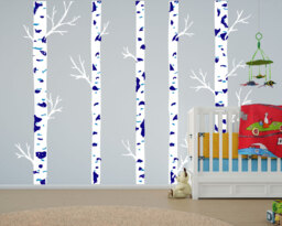 Nursery Birch Tree Wall Decal Forest Sticker Removable Realistic Woodland Art Boys & Girls Room - 5 Trees 1308 - thumbnail 1