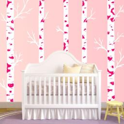 Nursery Birch Tree Wall Decal Forest Sticker Removable Realistic Woodland Art Boys & Girls Room - 5 Trees 1308 - thumbnail 2