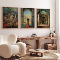 Set Of 3 Tehran Posters, Iranian Travel Prints, Art, Islamic Wall Decor, Muslim Gift, Gift - thumbnail 4