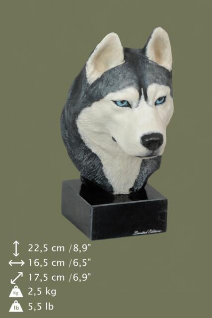 Siberian Husky, Dog Marble Statue, Painted, Limited Edition, Make Your Own Artdog - image 1