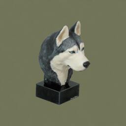 Siberian Husky, Dog Marble Statue, Painted, Limited Edition, Make Your Own Artdog - thumbnail 2