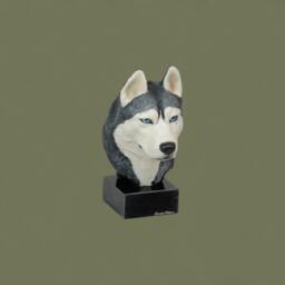Siberian Husky, Dog Marble Statue, Painted, Limited Edition, Make Your Own Artdog - thumbnail 3