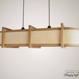 Oak & Ash Wood Chandelier - Modern Kitchen Island Lighting - thumbnail 2