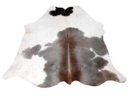 Genuine Black & Grey Cowhide Rug - Natural Hair On Hide Area Luxury Western Farmhouse Home Decor - 53x52 Inches