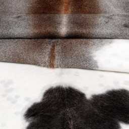 Black & White Cowhide Rug Natural Hair-On Leather - 53x52 Inches - thumbnail 3